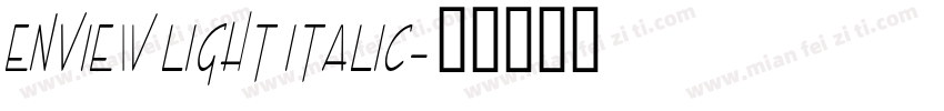 Enview Light Italic字体转换